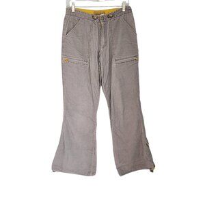 RARE Vintage 90s Breakdown Original Raver Corduroy Pants‎ Flare Gray Sz 7 30x31